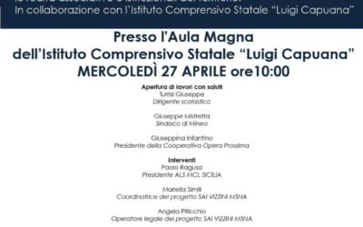 Mercoledì 27 aprile, ore 10, incontro a Mineo sul tema “La nostra Costituzione” tra beneficiari SAI “Vizzini MSNA” e studenti I.C.S. “Luigi Capuana” di Mineo